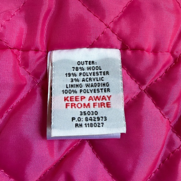 Mini Boden Girls Gray Wool Hooded Duffle Coat Toggles Pink Accents | Size 11-12Y - Picture 13 of 16